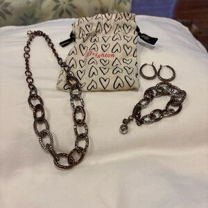Brighton Two-Tone Jewelry Set with Necklace, Bracelet, and Earrings. 14